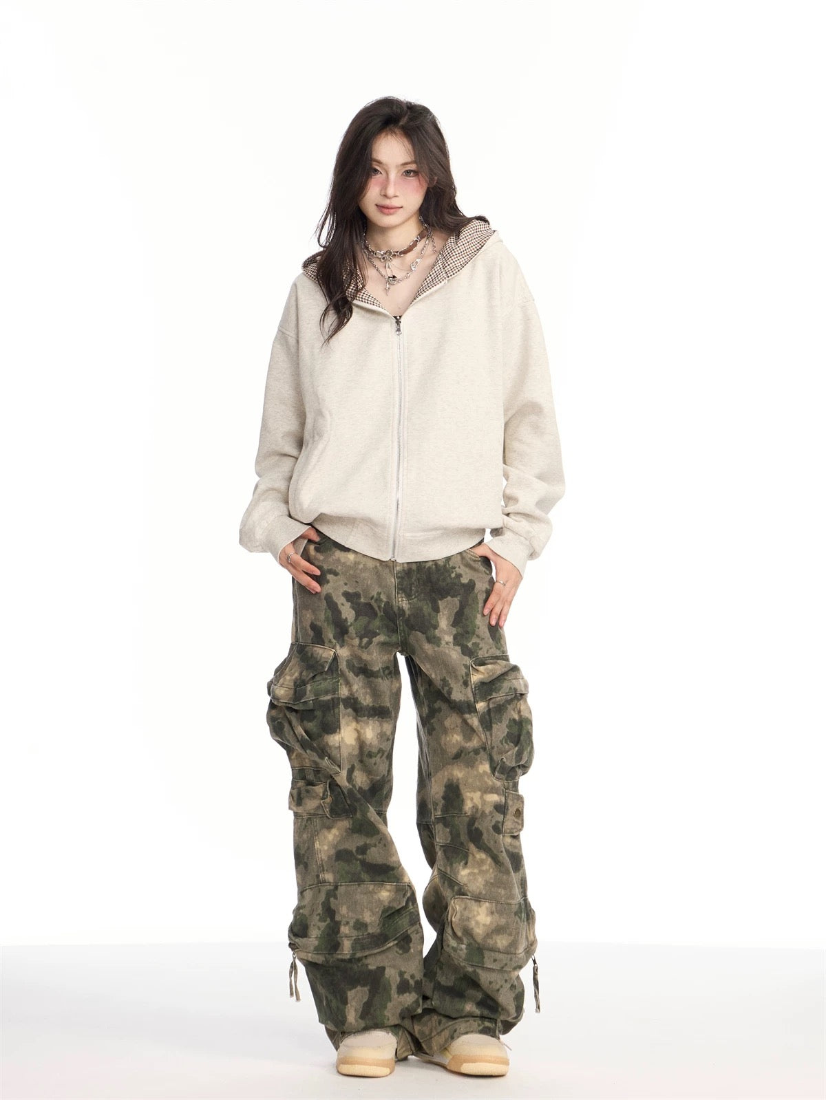Retro Camo Loose Cargo Pants