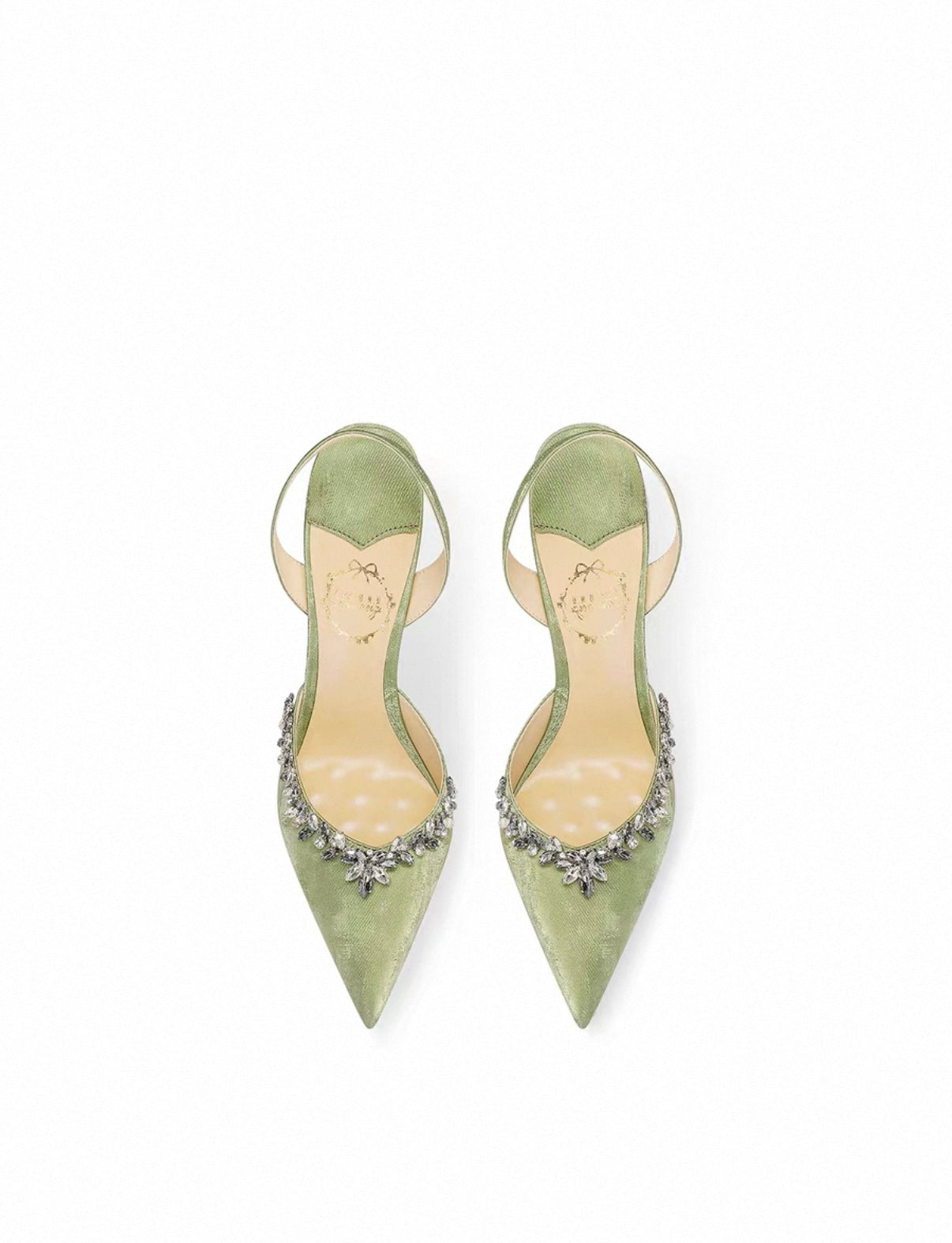 Elegant Crystal Satin Slingbacks