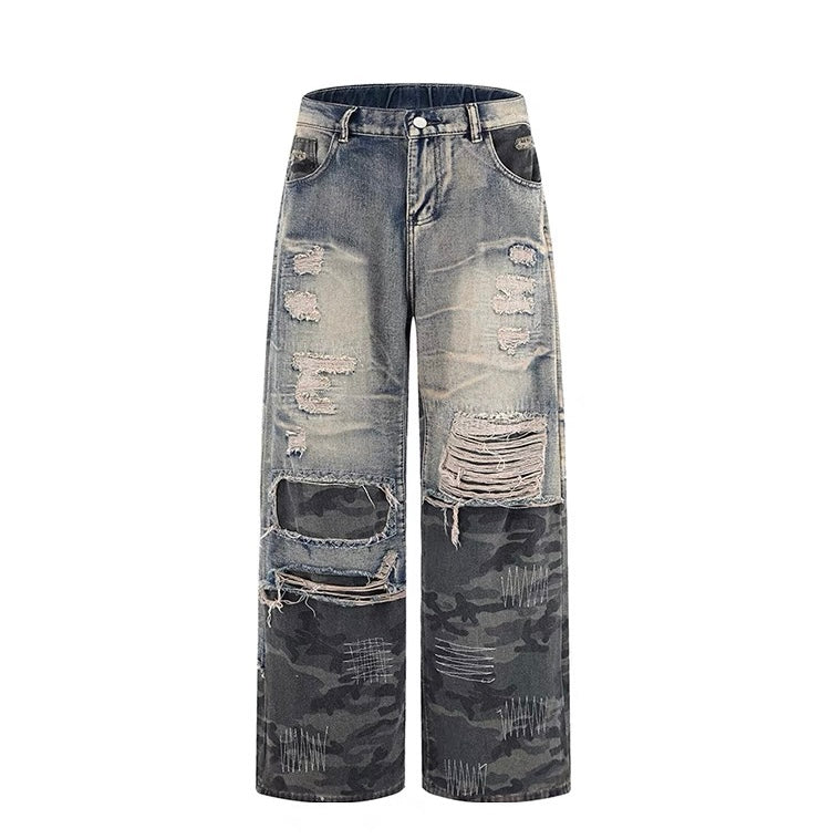 Rugged American Street Ripped Jeans