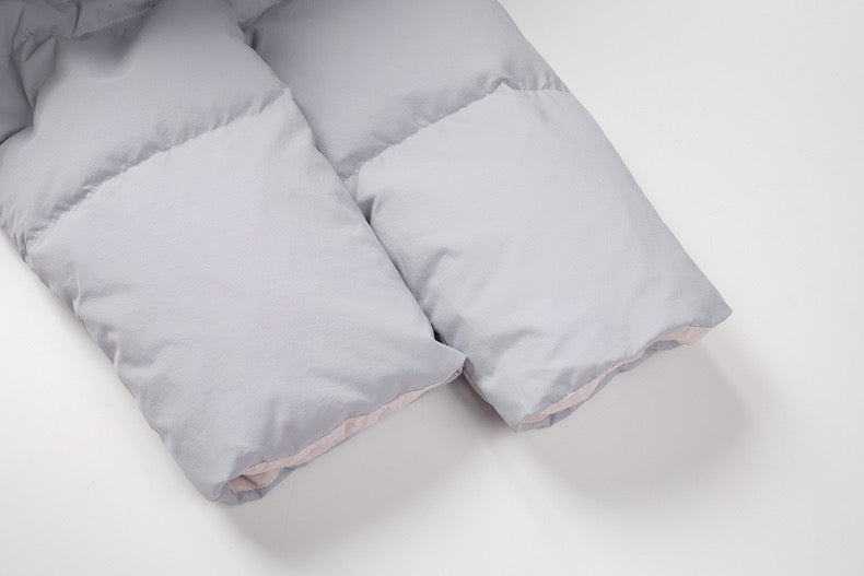 Cropped Puffer Jacket with Contrast Cuffs