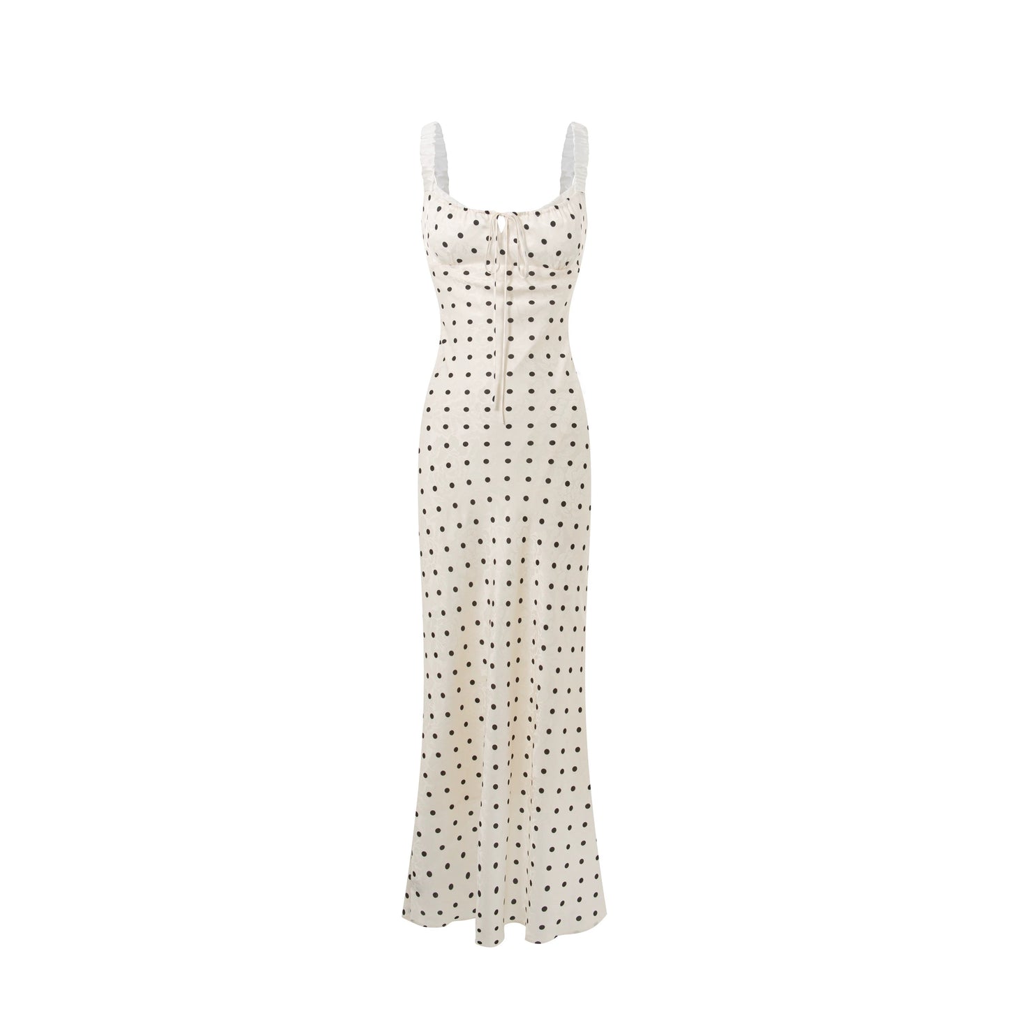 Sleeveless Polka Dot Bodycon Maxi Dress