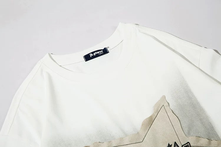 Oversized Star Applique Graphic Tee