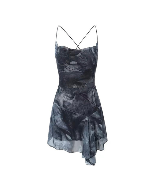 Trendy Tie-Dye Suspender Skirt