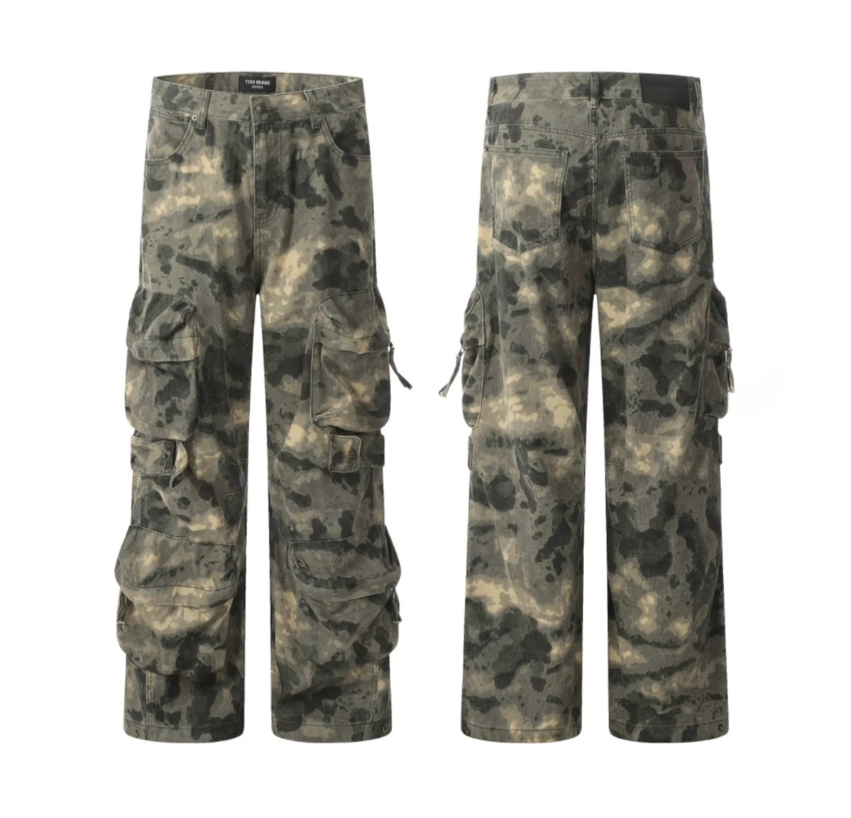 Retro Camo Loose Cargo Pants