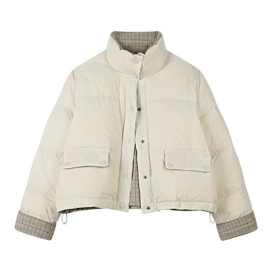 Cropped High-Neck Puffer Jacket