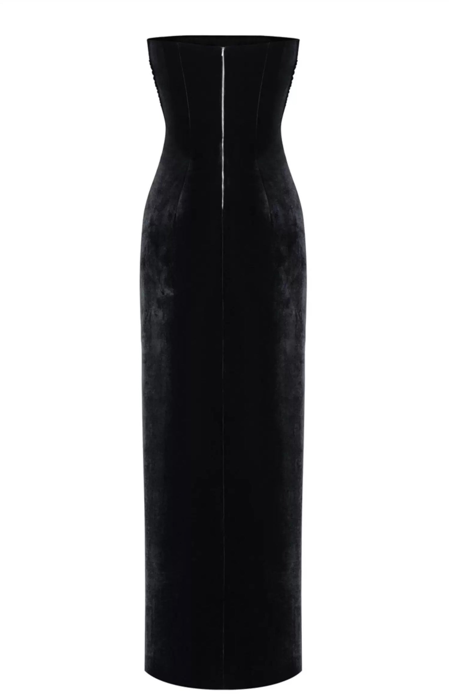 Black Midnight Velvet Strapless Dress