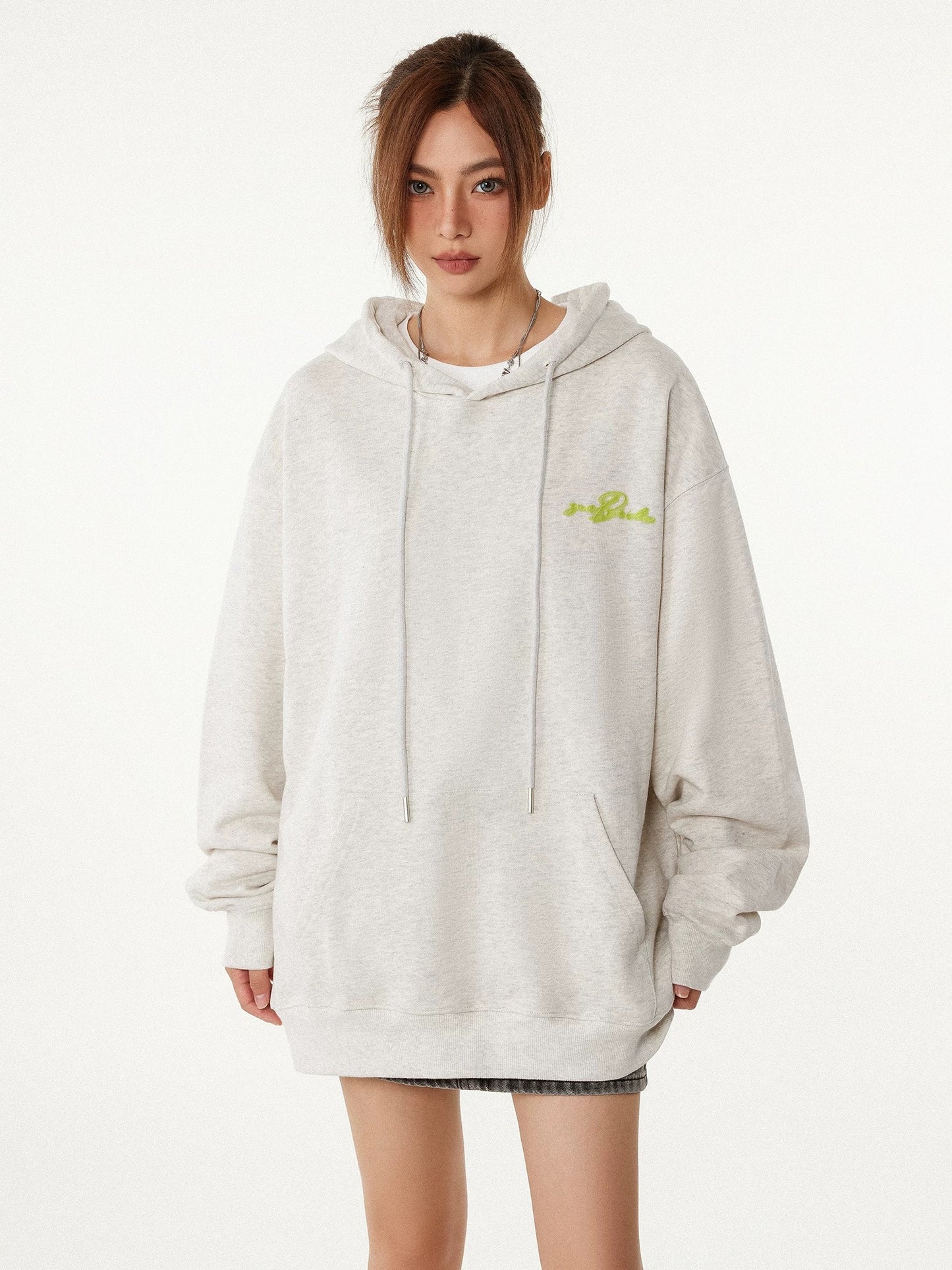 Velvet Shadow Neon Letter Hoodie