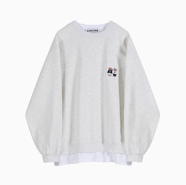 Women Loose Fur-Lined Cartoon Sweatshirt