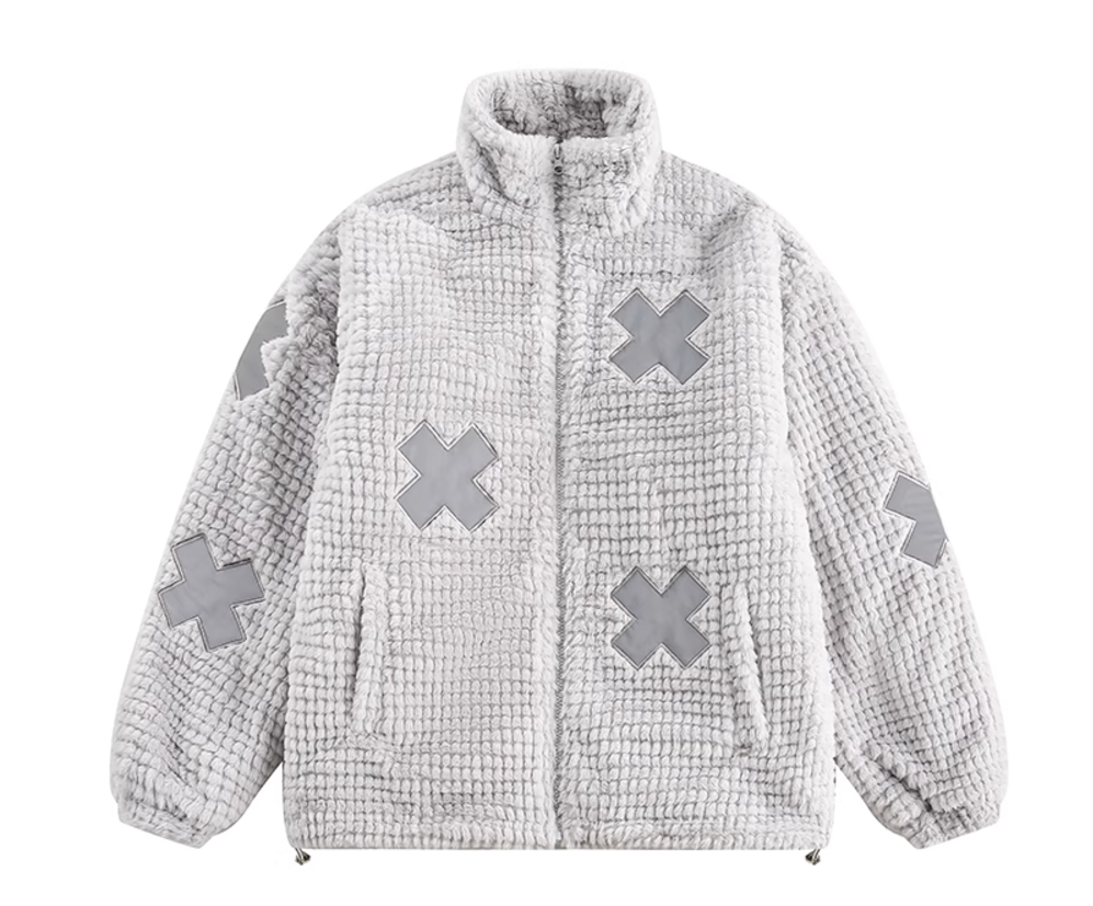 Women's Grey Faux Rabbit Fur Coat