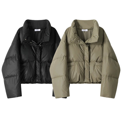 Warm Quilted Puffer Jacket with Collar