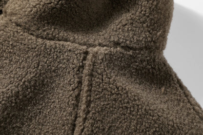 Cozy Drawstring Cropped Fleece Zip Jacket