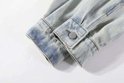 Cropped denim Jacket with Belted Waist