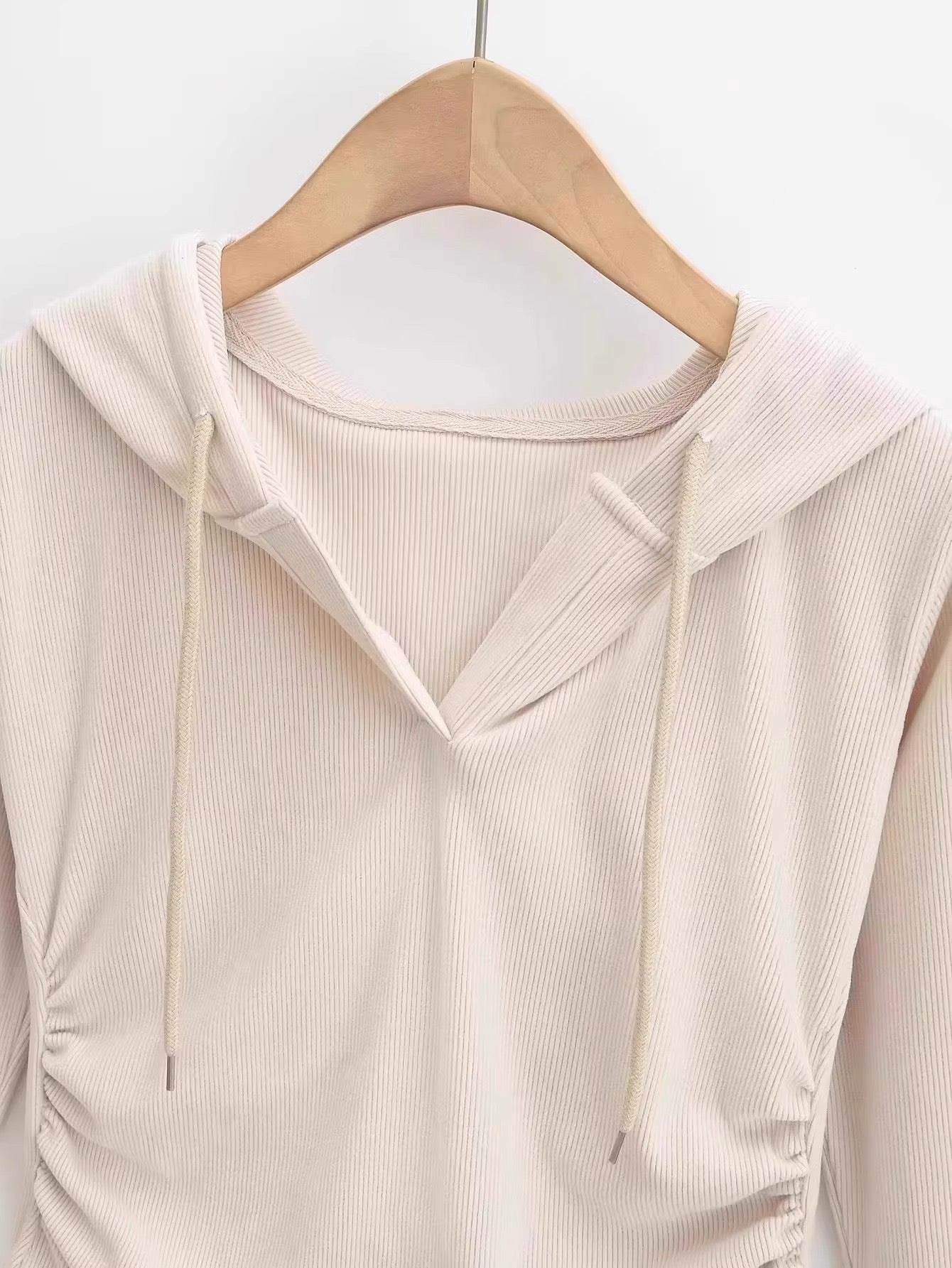 Women's Textured Hooded Pullover Top