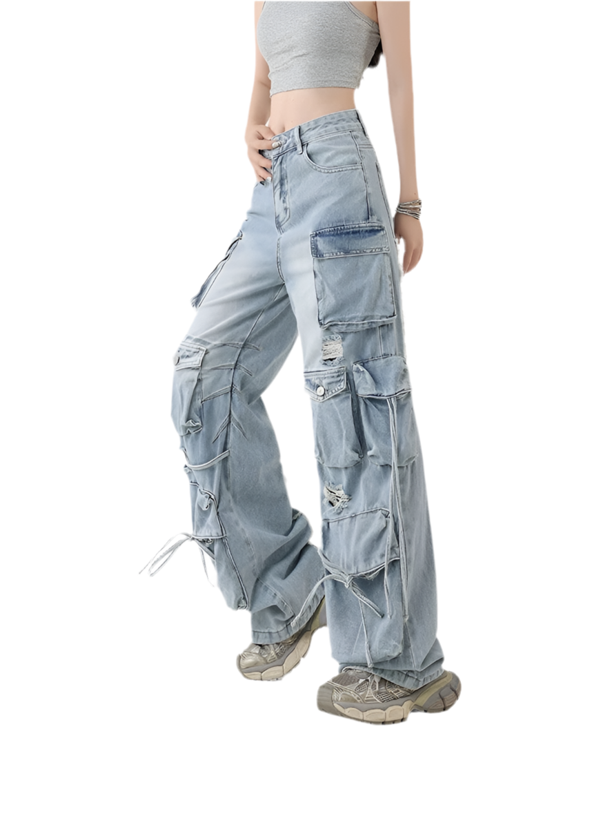 Street Style Multi-Pocket Cargo