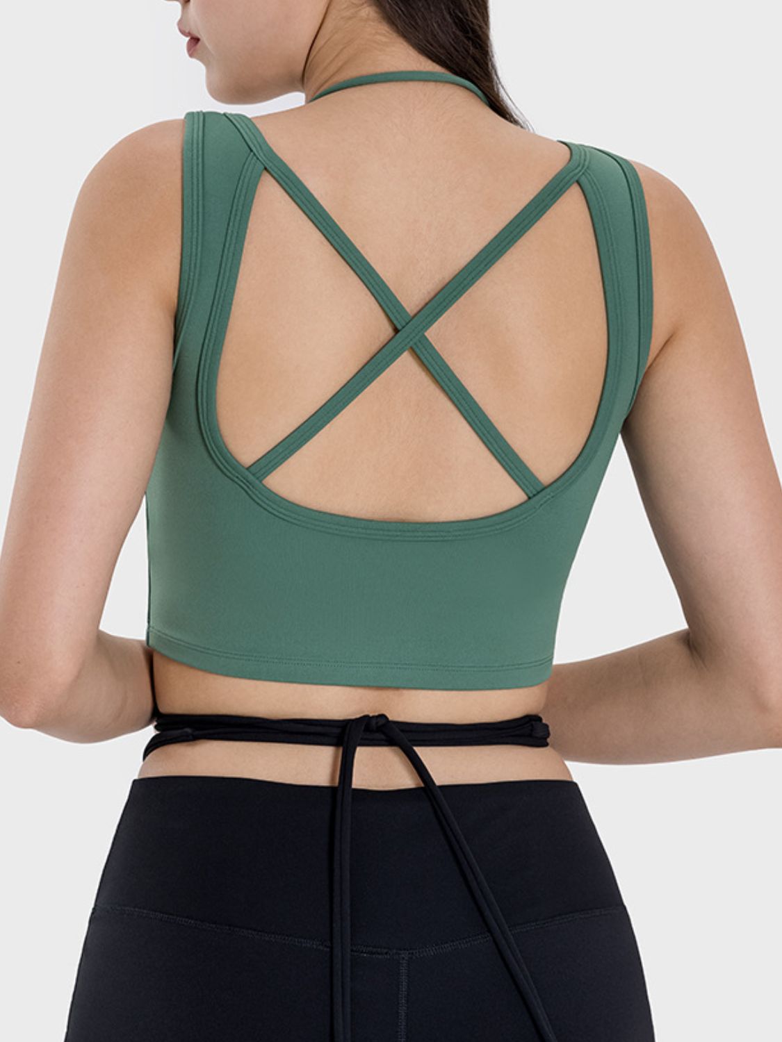 Crisscross Square Neck Active Tank Trendsi