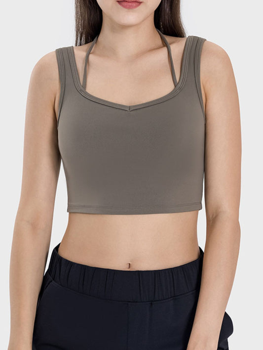 Crisscross Square Neck Active Tank Trendsi