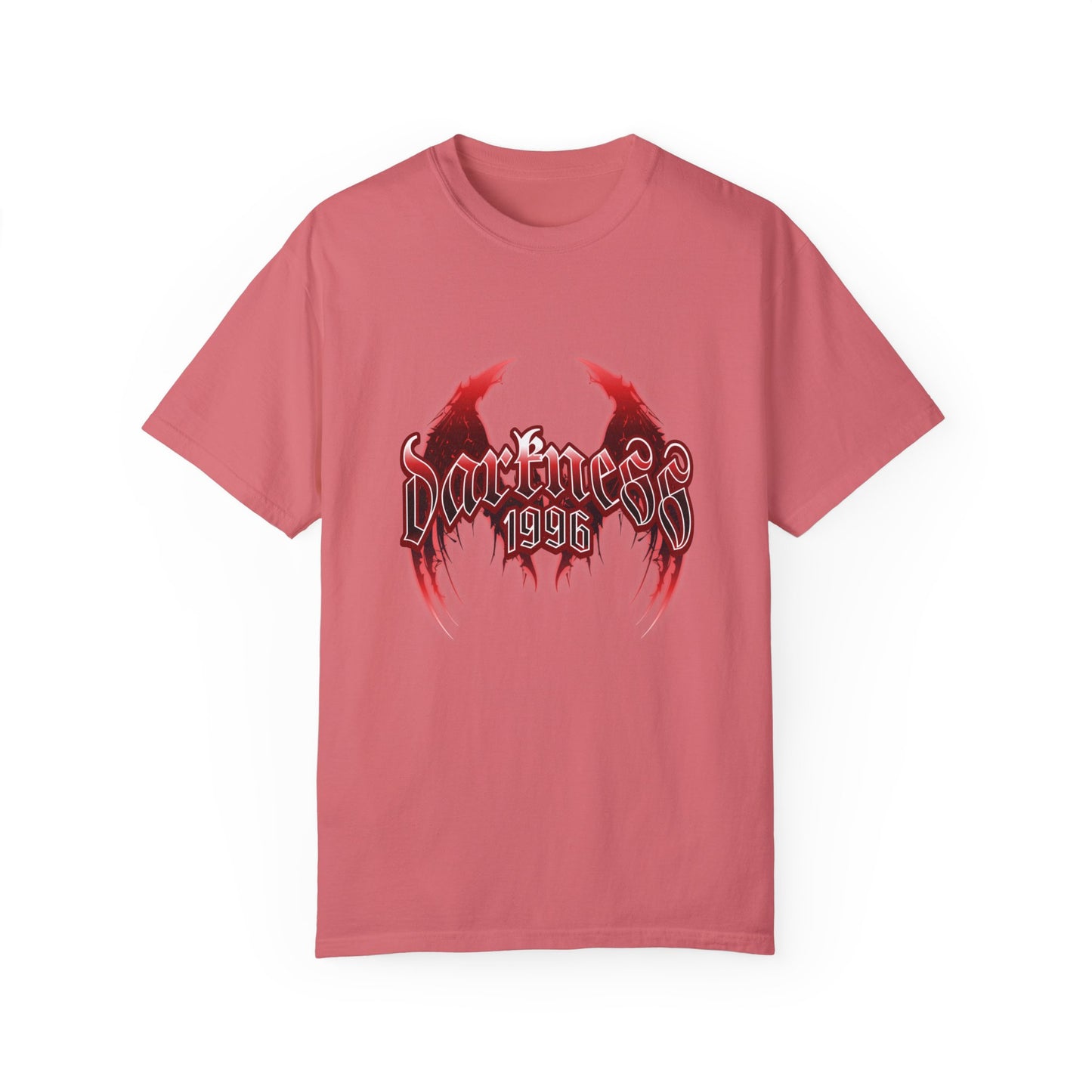 Darkness 1996 Gothic Graphic T-Shirt with Red Accents