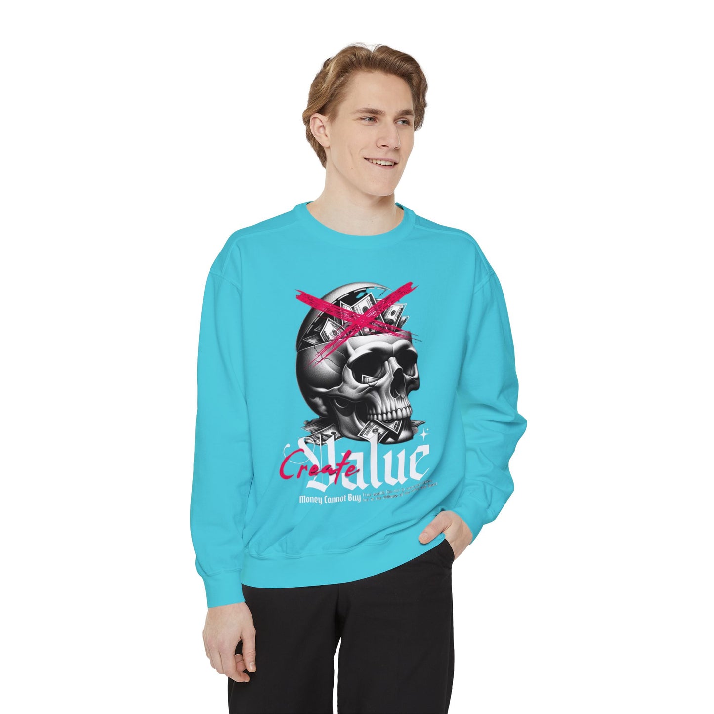 Women's Loose Fit Skull Graphic Sweatshirt – Comfortable, Casual, and Stylish Everyday Wear