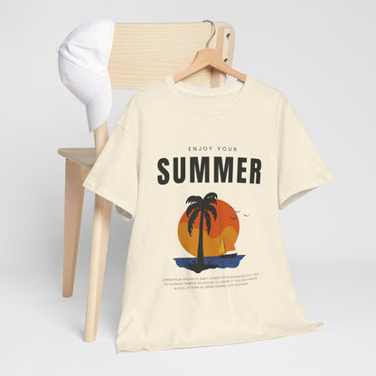 Classic Heavy Cotton Summer Graphic T-Shirt