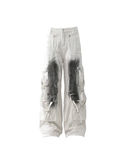 Urban Grunge Contrast Cargo Pants