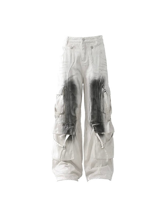 Urban Grunge Contrast Cargo Pants