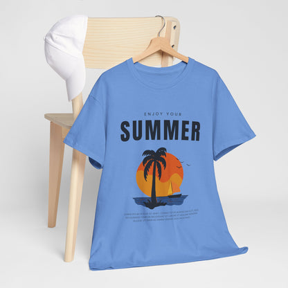 Classic Heavy Cotton Summer Graphic T-Shirt