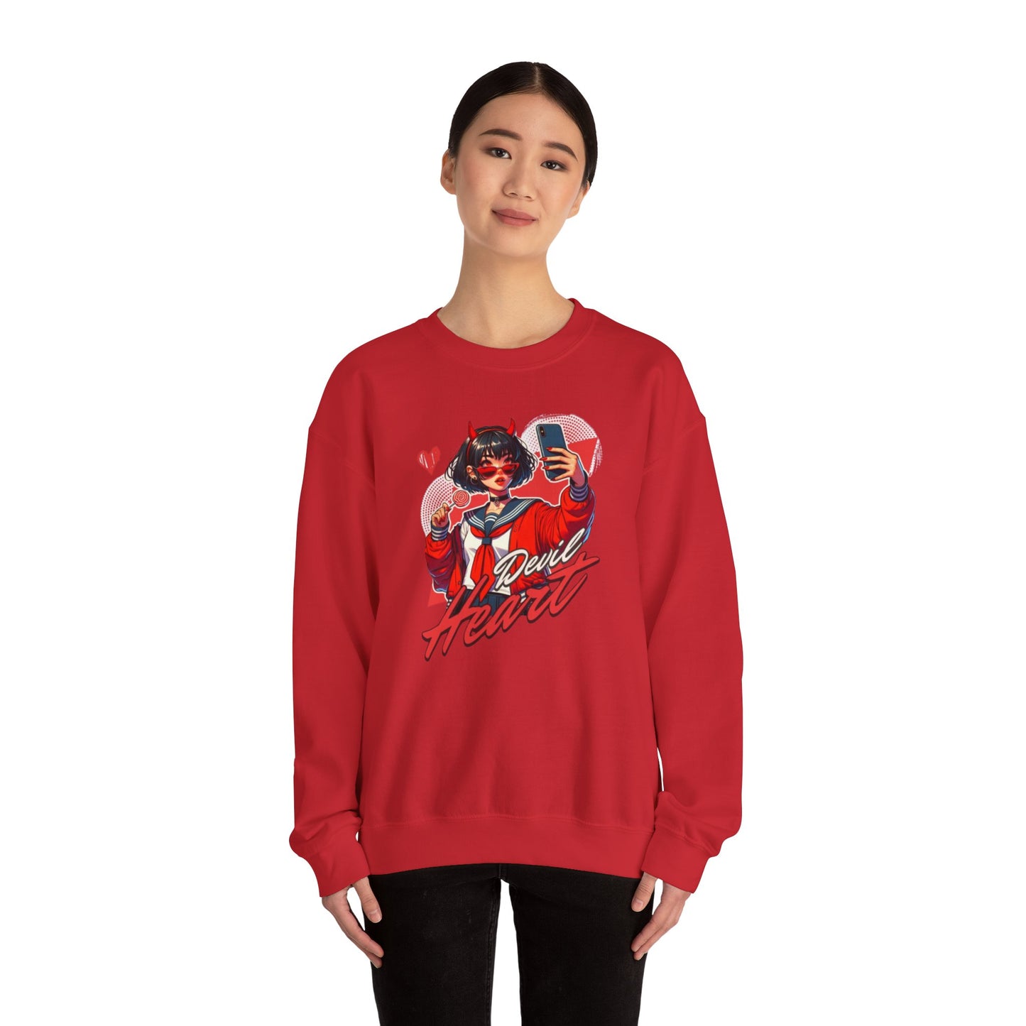 Devil Heart Women's Graphic Sweatshirt – Fun & Bold Casual Wear