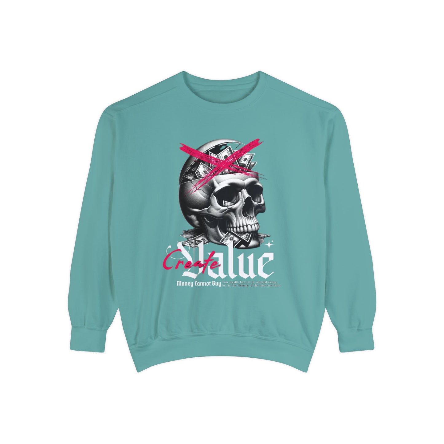 Women's Loose Fit Skull Graphic Sweatshirt – Comfortable, Casual, and Stylish Everyday Wear