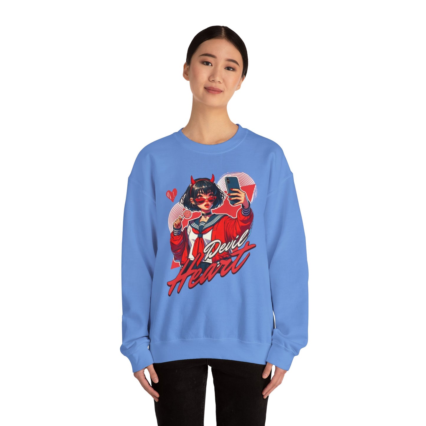 Devil Heart Women's Graphic Sweatshirt – Fun & Bold Casual Wear