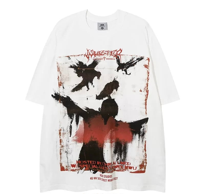 Graffiti Print Cotton T-Shirt