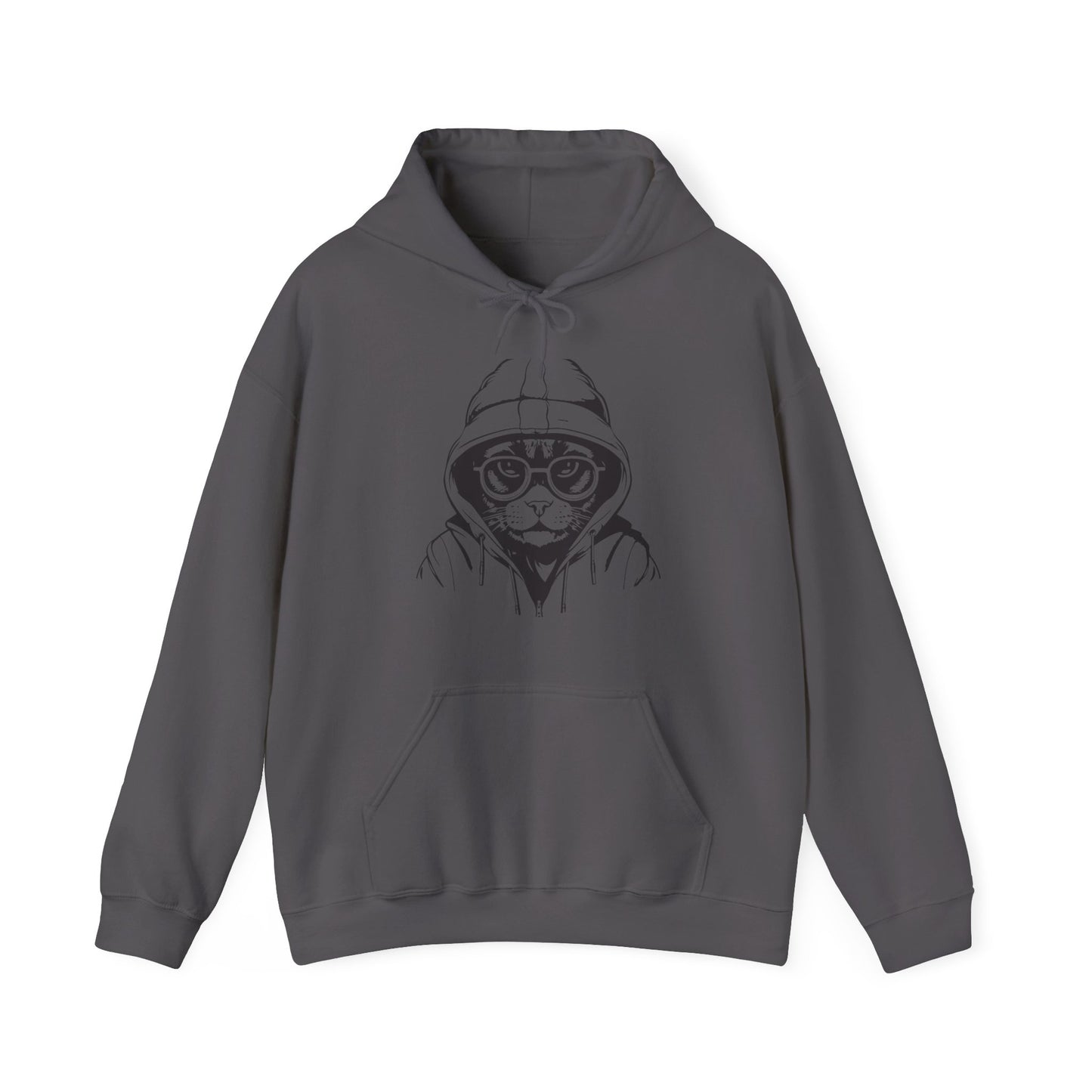 "Hooded Cat Graphic Hoodie - bllue yonders