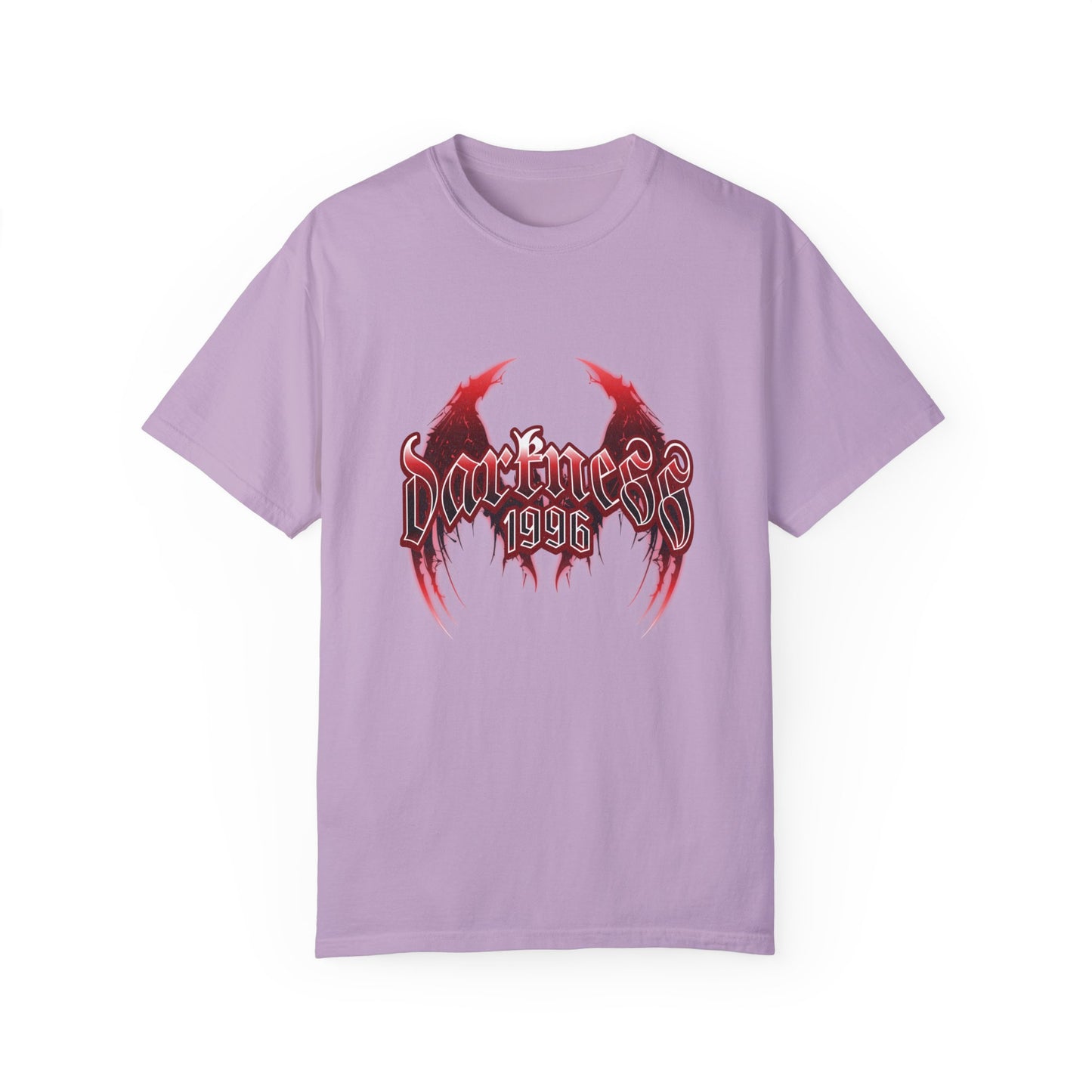 Darkness 1996 Gothic Graphic T-Shirt with Red Accents