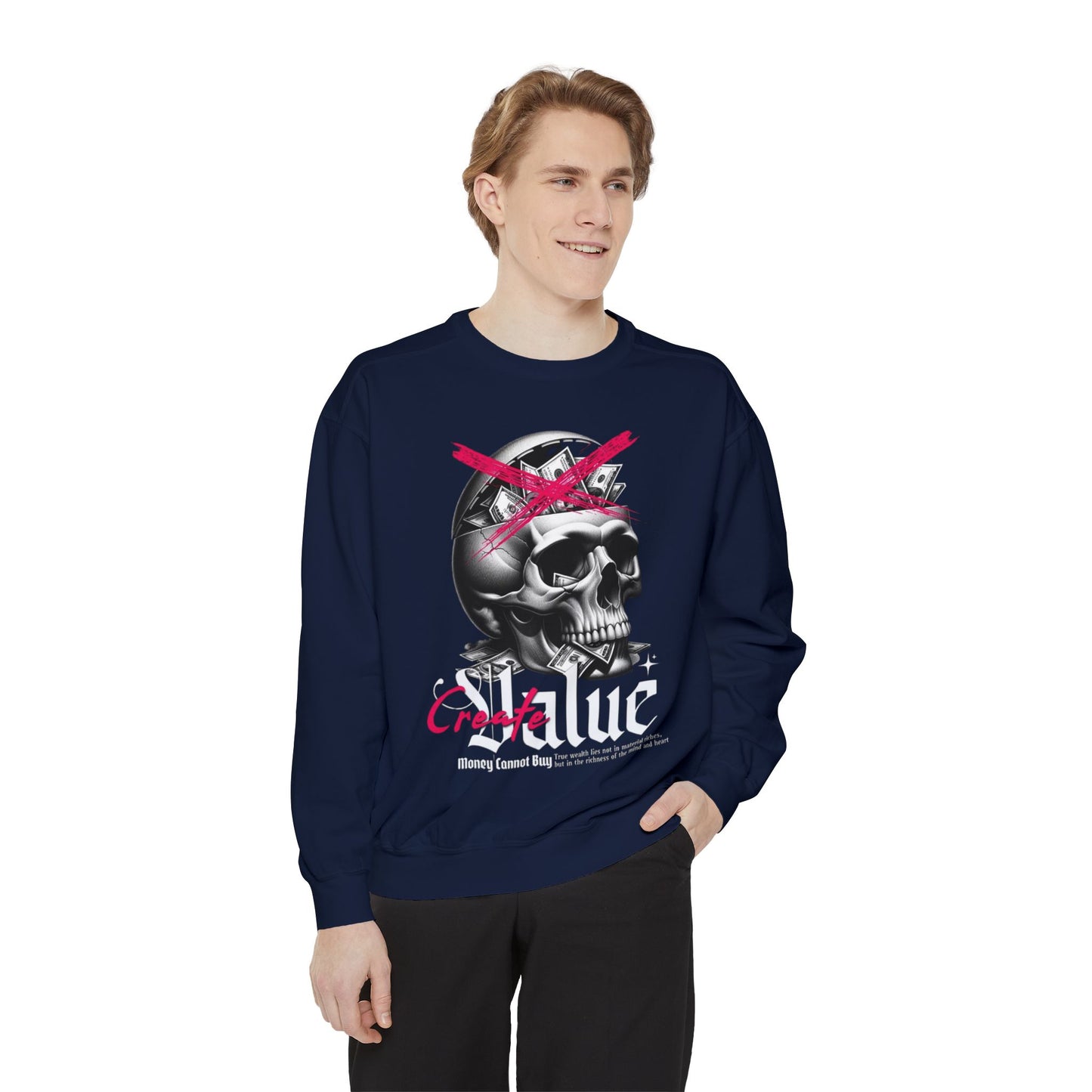 Women's Loose Fit Skull Graphic Sweatshirt – Comfortable, Casual, and Stylish Everyday Wear