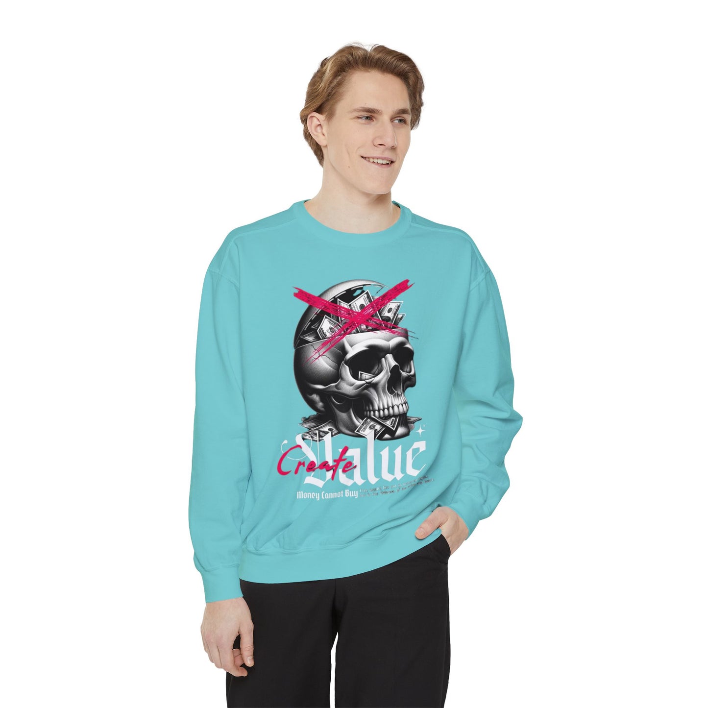 Women's Loose Fit Skull Graphic Sweatshirt – Comfortable, Casual, and Stylish Everyday Wear