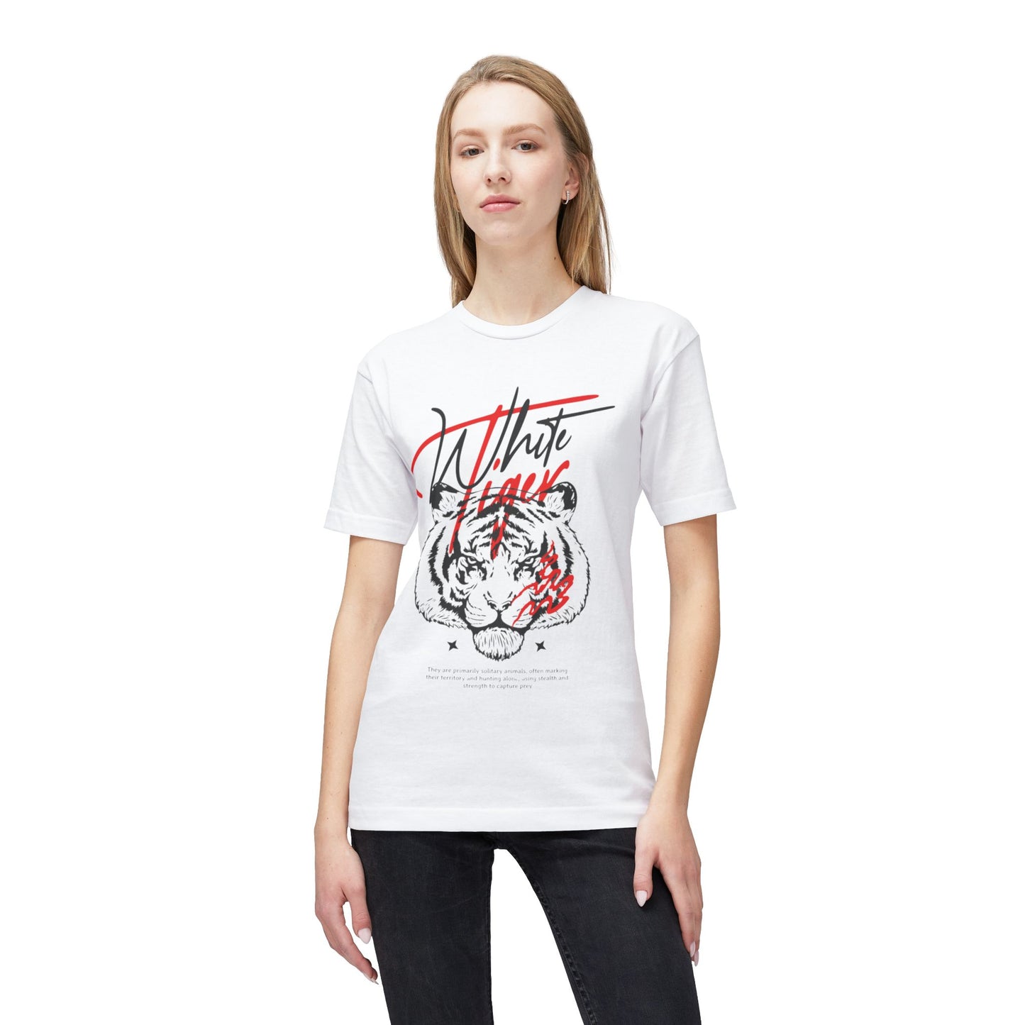 Dynamic Tiger Graphic T-Shirt with Bold Red and Black Accents