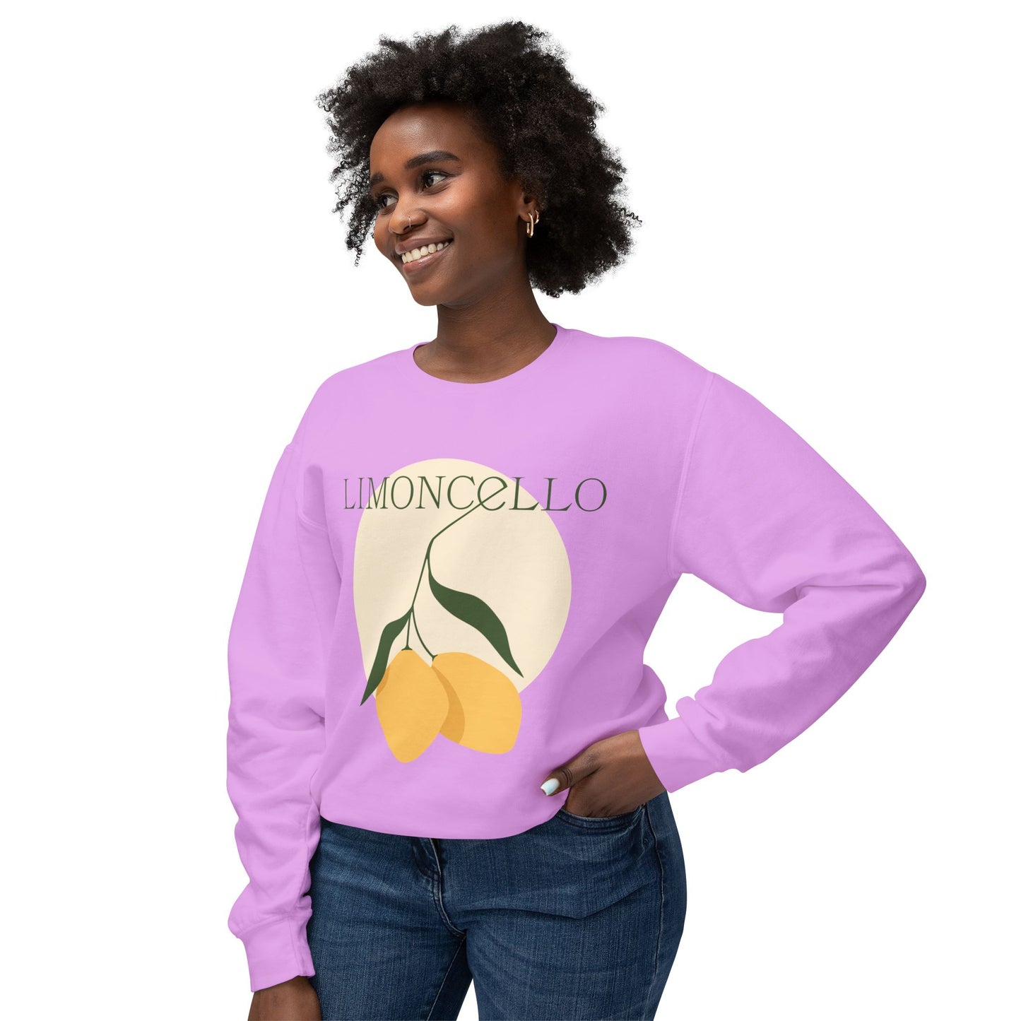 Limoncello Graphic Women's Sweatshirt – Casual, Lightweight, and Stylish Lemon Print Pullover