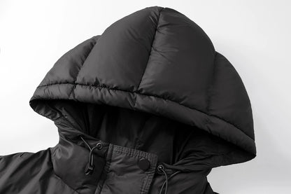 Cropped Hooded Puffer Winter Jacket