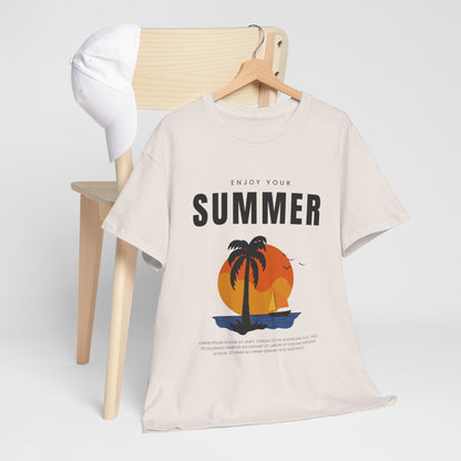 Classic Heavy Cotton Summer Graphic T-Shirt