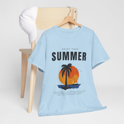 Classic Heavy Cotton Summer Graphic T-Shirt