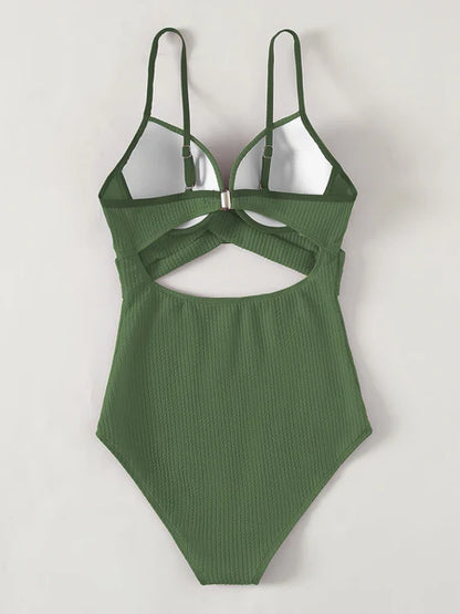 Beach Wrap Cut-Out One-Piece: Summer Elegance - blue yonderz