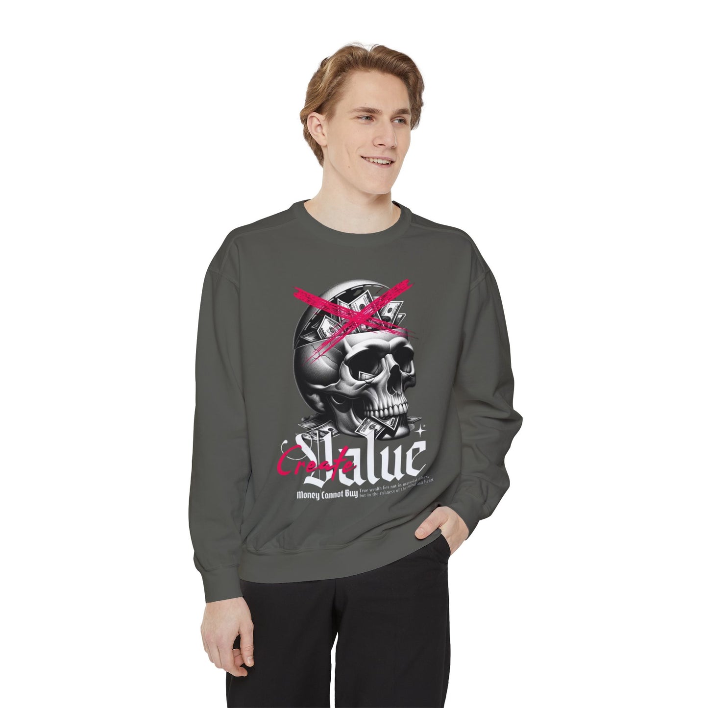 Women's Loose Fit Skull Graphic Sweatshirt – Comfortable, Casual, and Stylish Everyday Wear