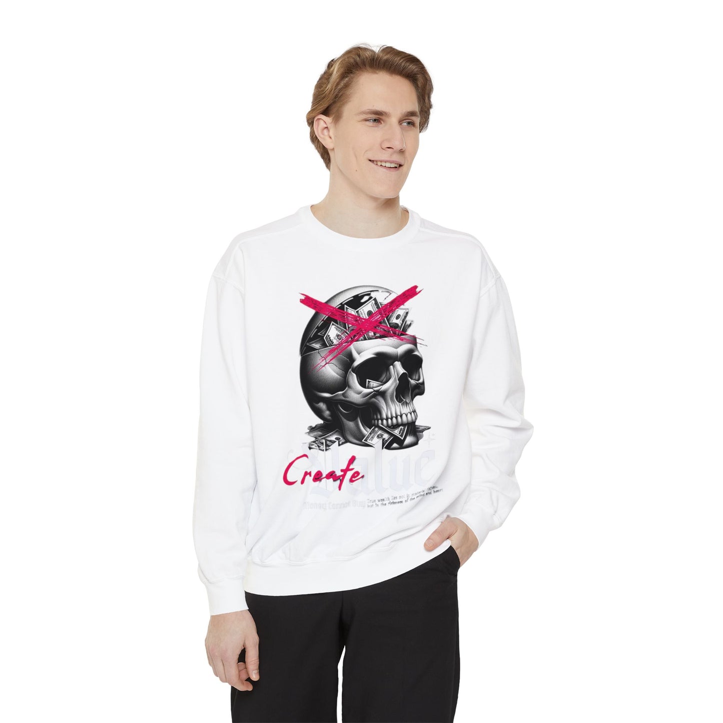 Women's Loose Fit Skull Graphic Sweatshirt – Comfortable, Casual, and Stylish Everyday Wear