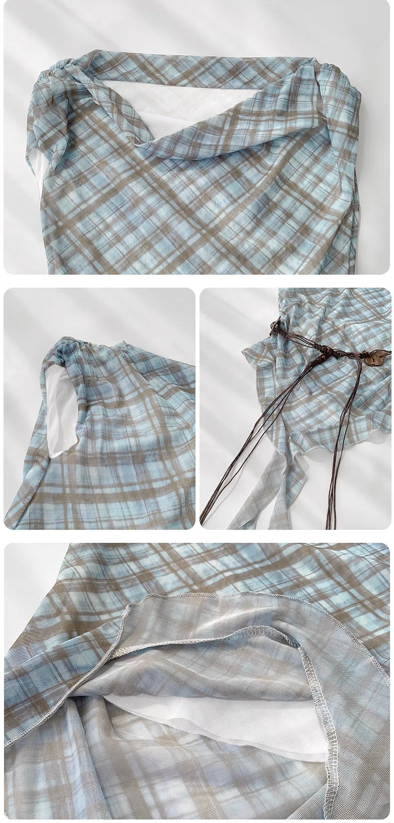Sleeveless Plaid Summer Top