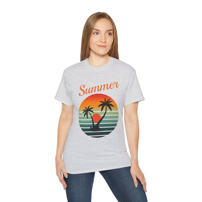 Summer Sunset Unisex Cotton T-Shirt