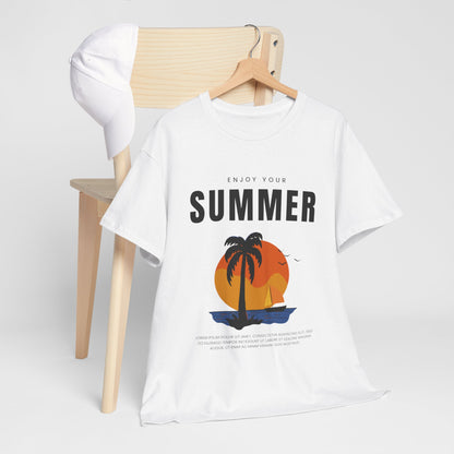 Classic Heavy Cotton Summer Graphic T-Shirt