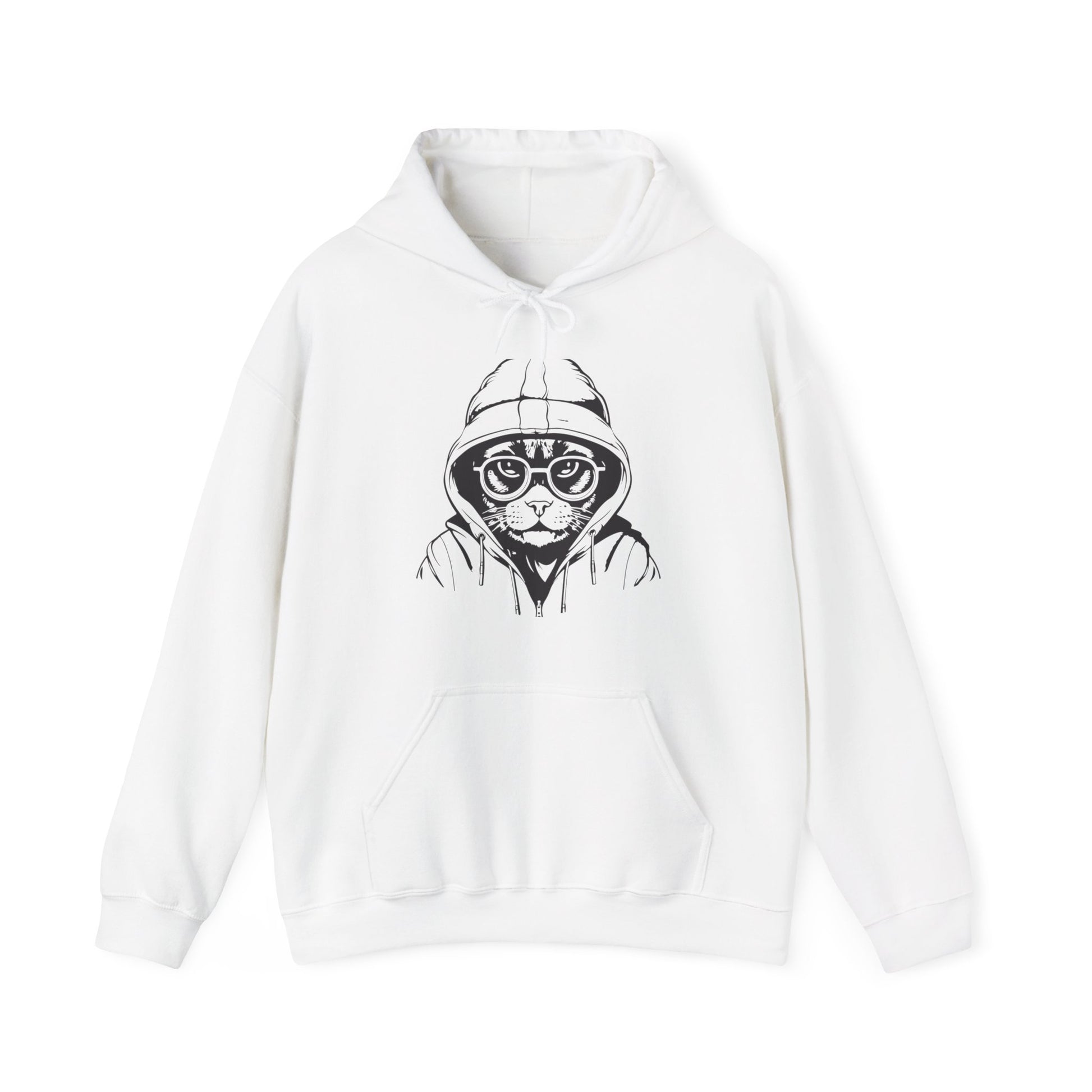 "Hooded Cat Graphic Hoodie - bllue yonders