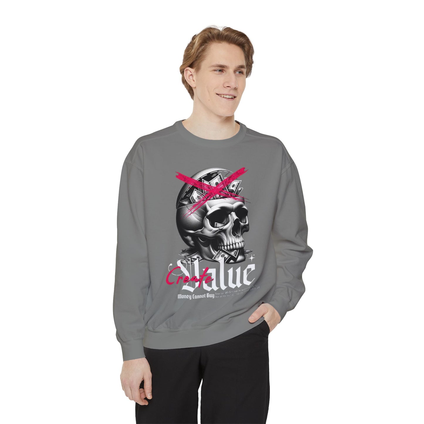 Women's Loose Fit Skull Graphic Sweatshirt – Comfortable, Casual, and Stylish Everyday Wear