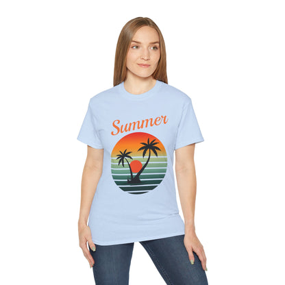 Summer Sunset Unisex Cotton T-Shirt