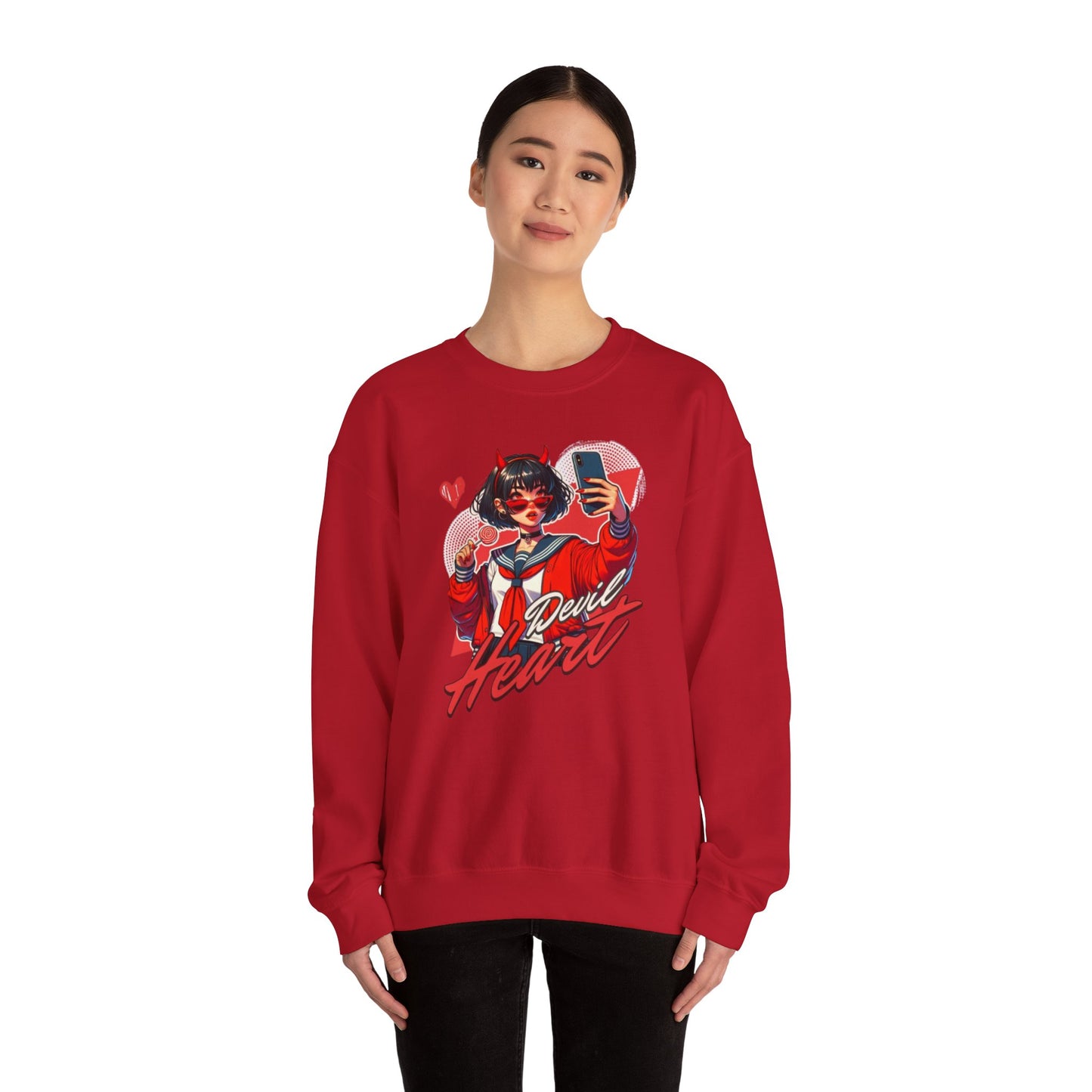 Devil Heart Women's Graphic Sweatshirt – Fun & Bold Casual Wear