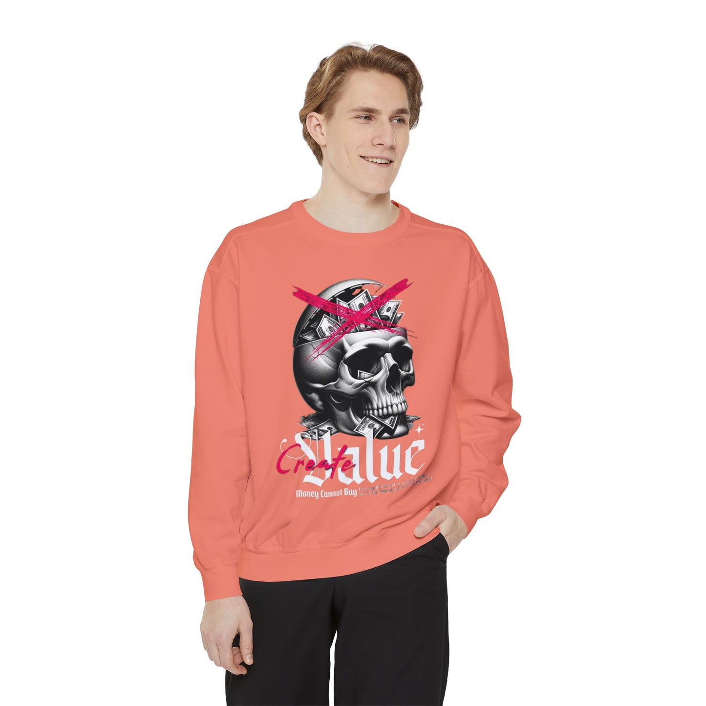 Women's Loose Fit Skull Graphic Sweatshirt – Comfortable, Casual, and Stylish Everyday Wear